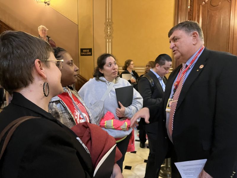 Two tradeswomen on a job site.