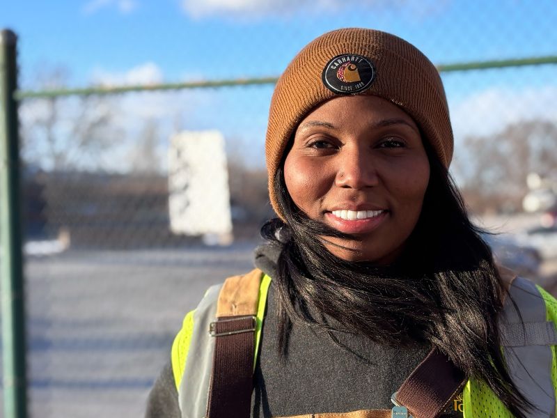 Two tradeswomen on a job site.